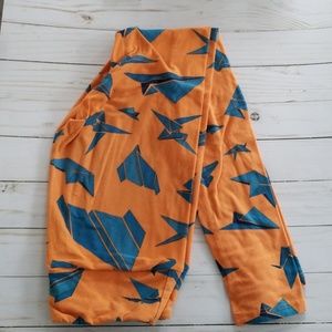 Paper crane and airplane lularoe leggings